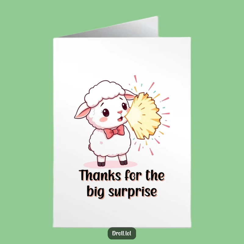 Free Printable Thank You Card: Sheep's Party Popper Thanks, Humorous Downloadable Appreciation