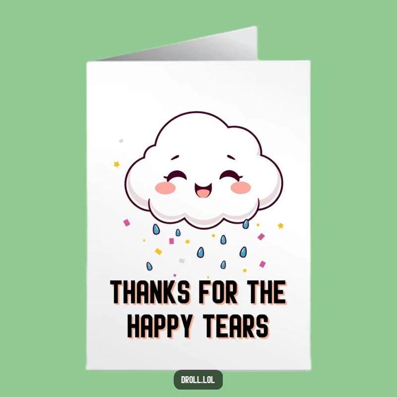 Free Printable Cloud Thank You Card: Confetti Tears Downloadable Gratitude Gift