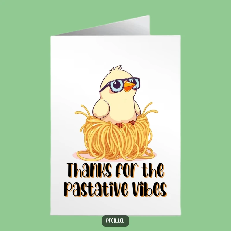 Free Printable Thank You Card: Spaghetti Bird Nest Thanks, Humorous Downloadable Appreciation Gift
