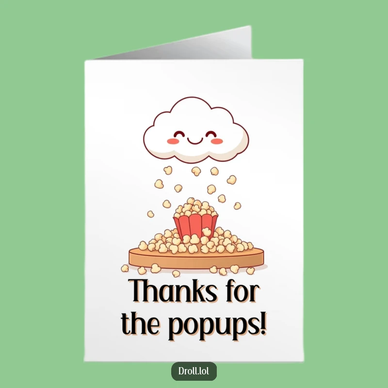 Free Printable Thank You Card: Popcorn Cloud, Funny Gratitude Gift