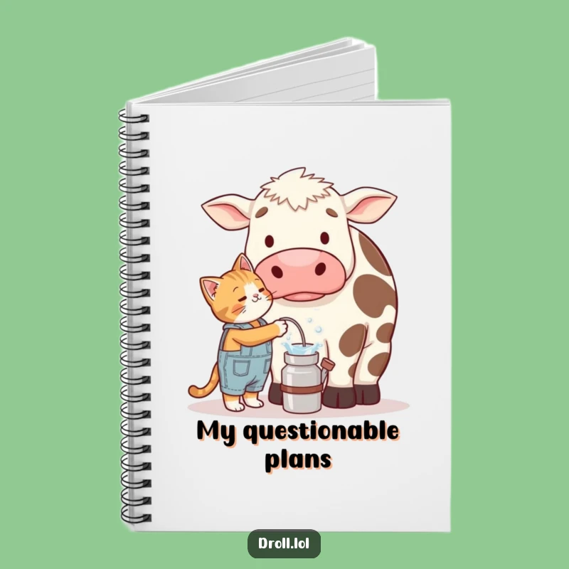 Funny Cat Milking Cow Notebook - Hilarious Journal Gift!