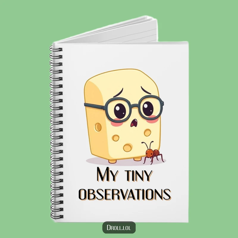 Funny Cheese & Ant Spectacles Notebook - Jot Down Your Observations, Hilarious Gift