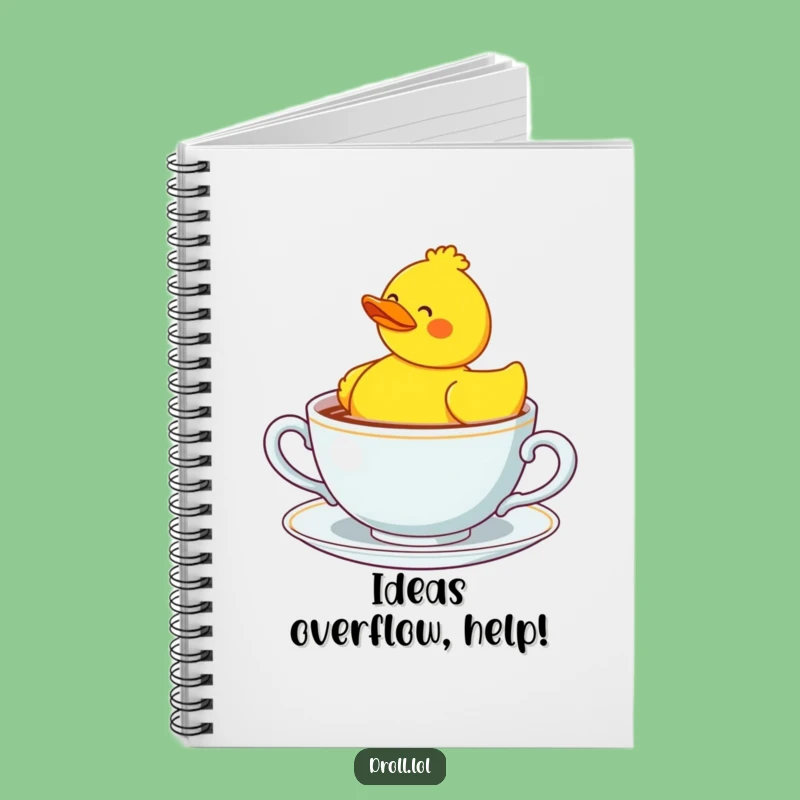 Funny Confused Duck Teacup Notebook - Jot Down Funny Ideas!