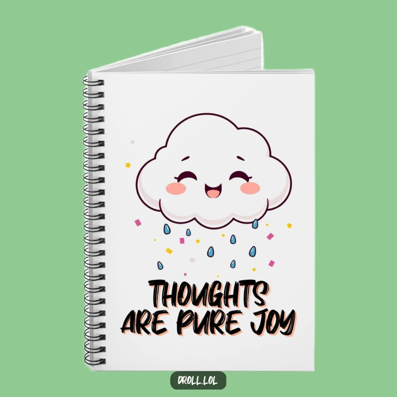 Funny Happy Cloud Confetti Notebook - Jot Down Cheerful Notes!