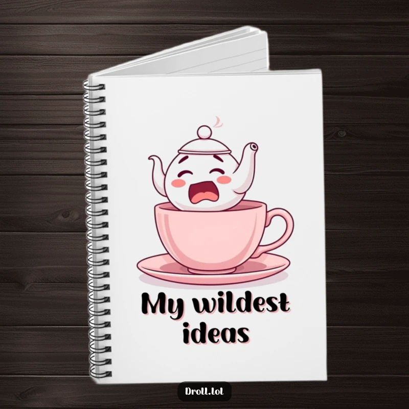 Funny Startled Teapot Notebook: A notebook featuring a startled teapot comically leaping from a teacup, inspiring funny notes.