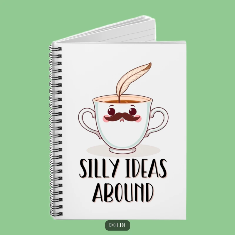 Funny Teacup Mustache Notebook: Surprised Tickle Journal Gift