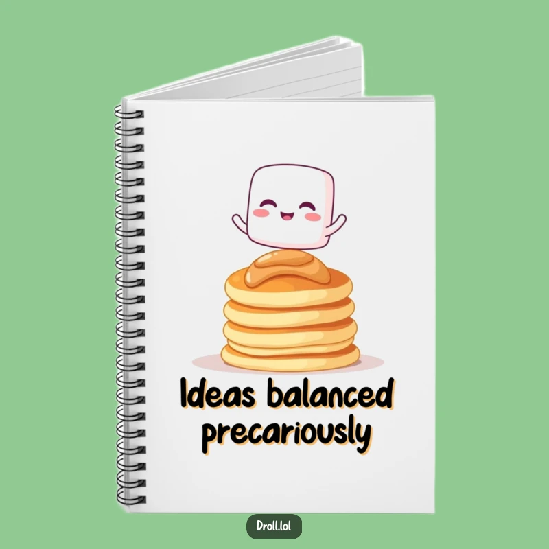 Funny Marshmallow Pancakes Notebook: Giggling Cartoon Character Journal For Gift