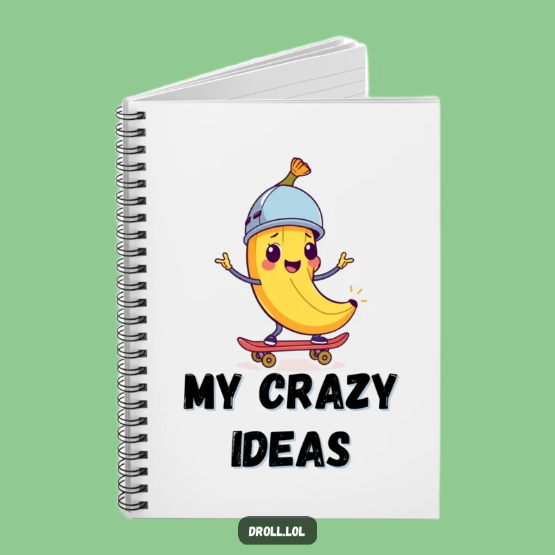 Funny Banana Peel Skater Notebook: Jot Down Adventure Ideas - Gift!