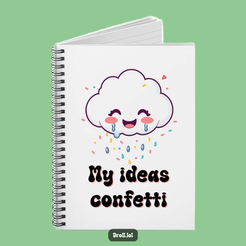 Funny Happy Cloud Confetti Notebook - Jot Down Happy Thoughts!