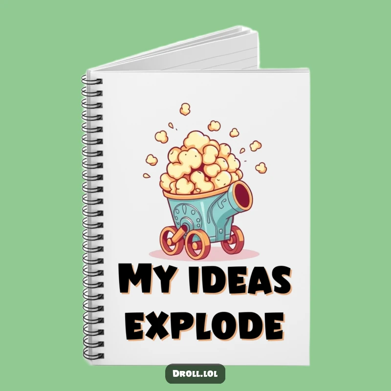Funny Popcorn Cannon Notebook - Jot Down Ideas with Explosive Humor