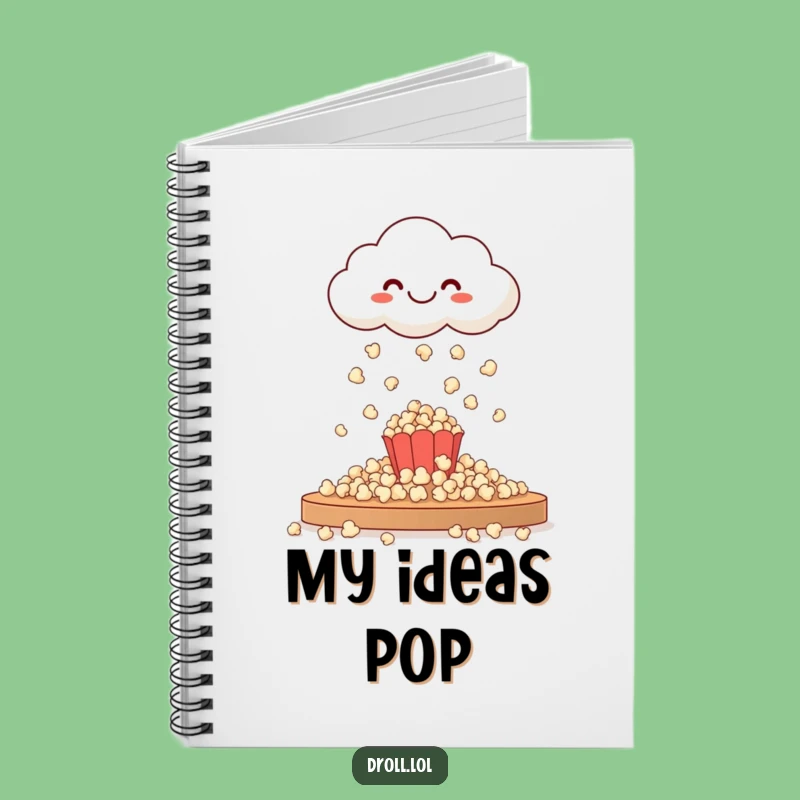 Funny Happy Cloud Popcorn Notebook - Whimsical Snack Journal