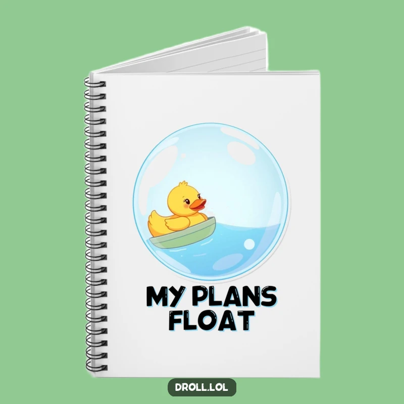 Funny Rubber Duck Bubble Sailing Notebook - Whimsical Journal Gift