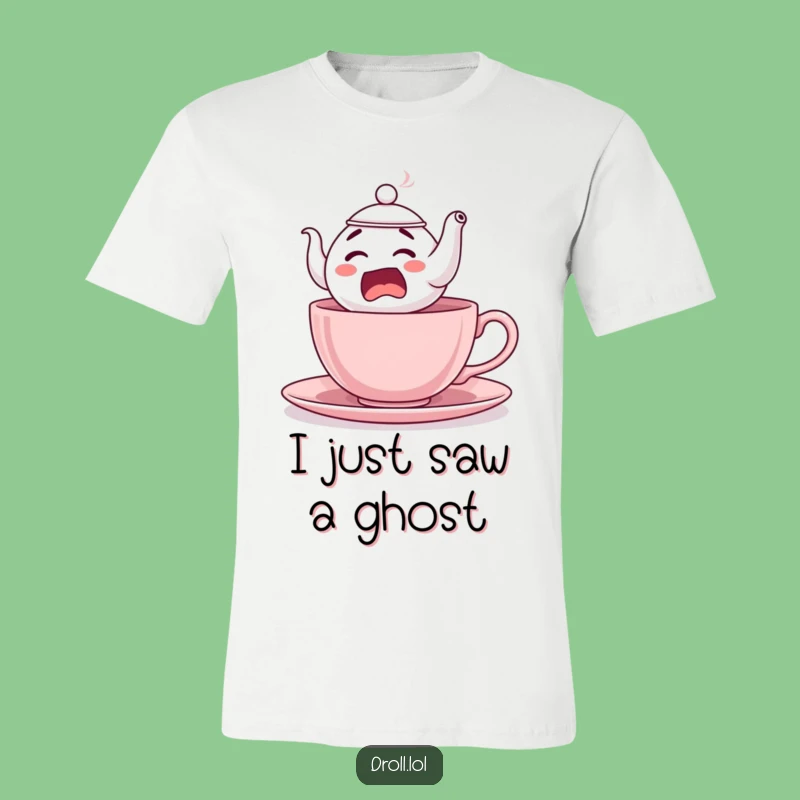 Funny Startled Teapot T-Shirt: Comical Tea Escape Graphic Tee, Ideal Funny Gift