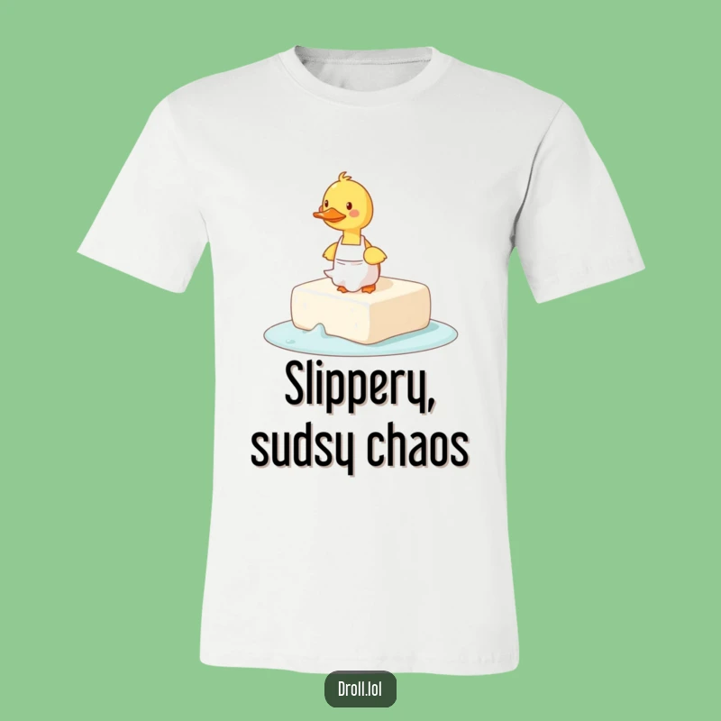 Funny Tripping Duck Soap T-Shirt: Hilarious Apparel for Clumsy Quackers!