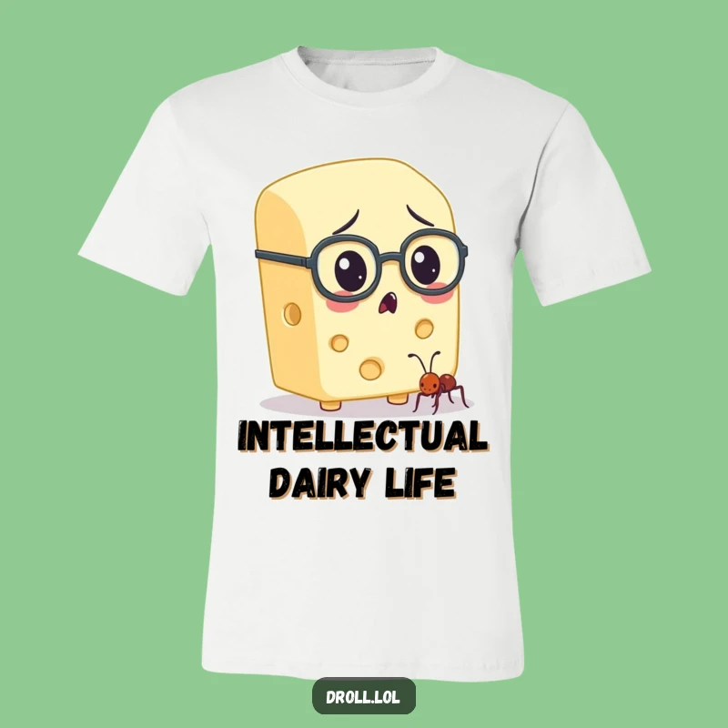 Funny Cheese & Ant Spectacles T-Shirt - Quirky and Hilarious Apparel Gift