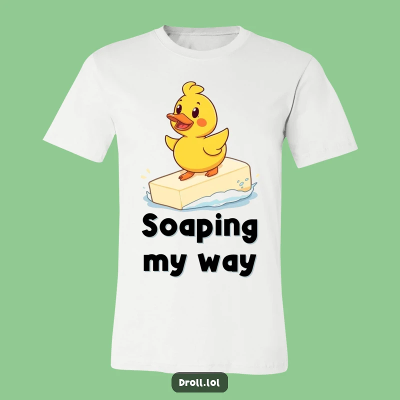 Funny Surfing Duck T-Shirt: Soap Rider Edition, a Hilarious Gift Tee