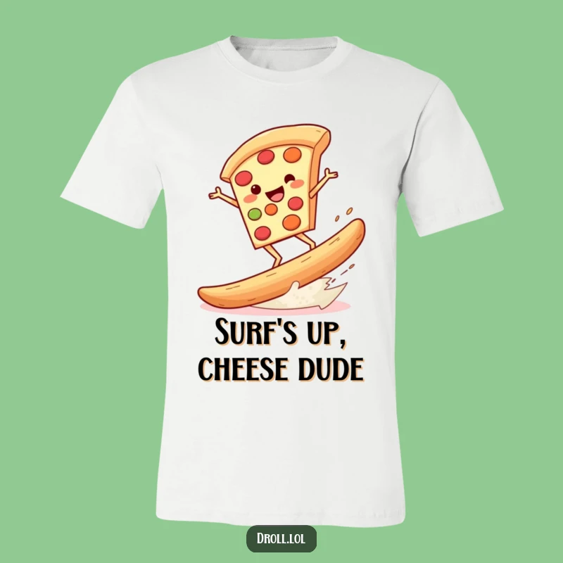 Funny Pizza Surf T-Shirt: Wear This Hilarious Pizza Riding Breadstick