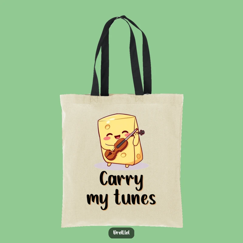 Funny Cheese Violin Tote Bag: Wedge Accessory, a Hilarious Gift
