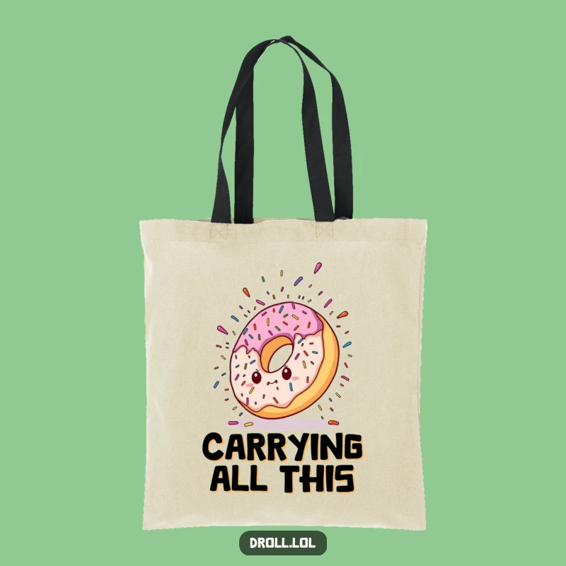 Funny Falling Donut Tote Bag - Carry Your Sweetness with This Funny Gift