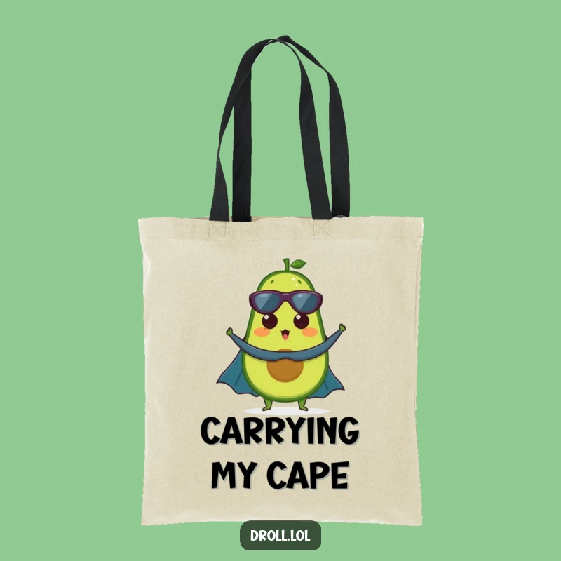 Funny Avocado Superhero Tote Bag - Carry Your Goodness Heroically
