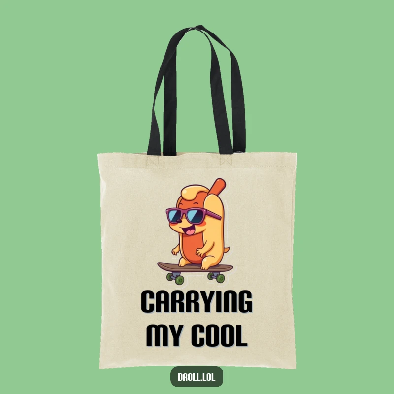 Funny Hot Dog Skater Tote Bag: Carry Your Essentials with Cool Wiener Flair