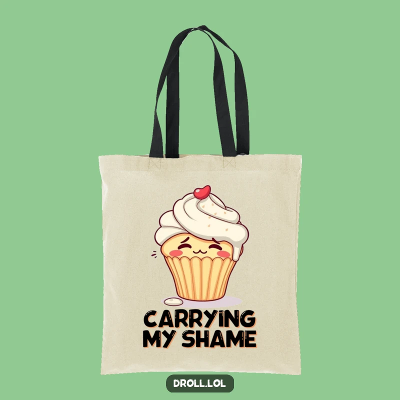 Funny Embarrassed Cupcake Tote Bag: Blushing Spill Carry-All, Charming Funny Gift