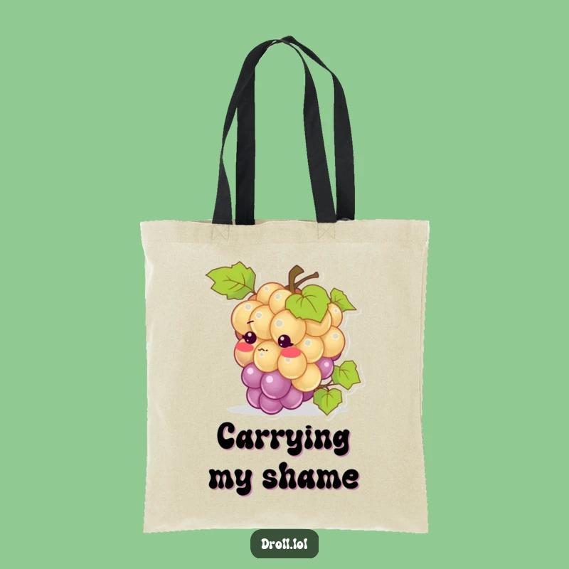 Funny Blushing Grape Tote Bag - Carry Your Oops Moments Adorably