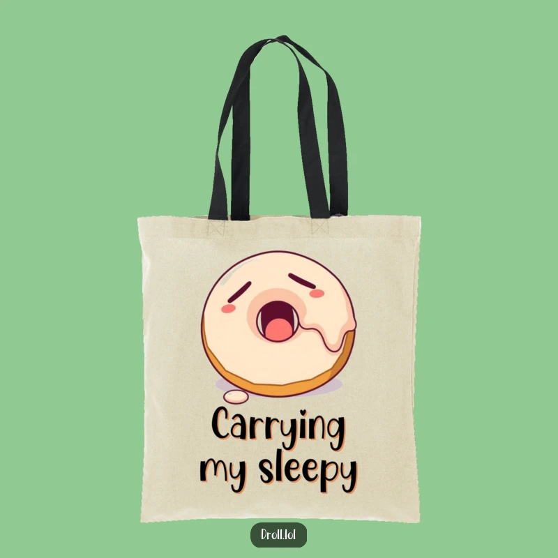 Funny Sleepy Donut Tote Bag - Spacious & Hilarious Treat Carryall Gift
