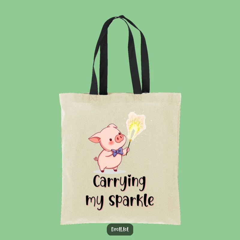 Funny Piglet Sparkler Tote Bag - Carry Your Festivities Gift!