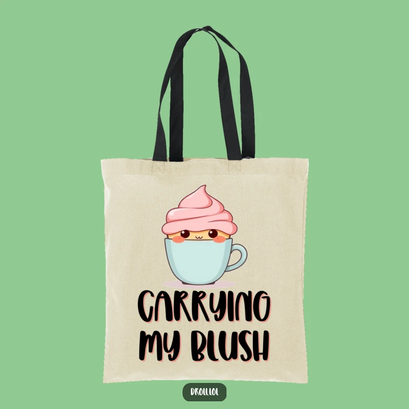 Funny Blushing Cupcake Tote Bag - Cute & Hilarious Treat Carryall Gift