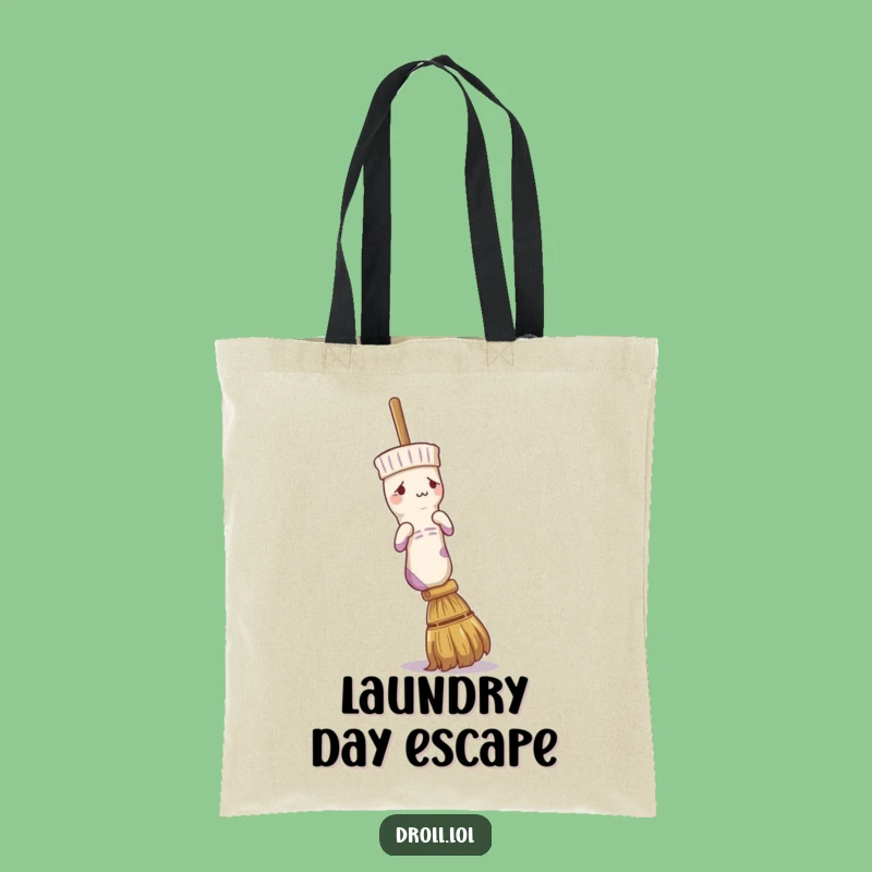 Funny Confused Sock Broom Tote Bag - Carry Your Bewilderment in Style