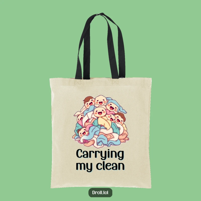 Funny Laundry Pile Tote Bag: Carry Your Cleanliness, Perfect Gift