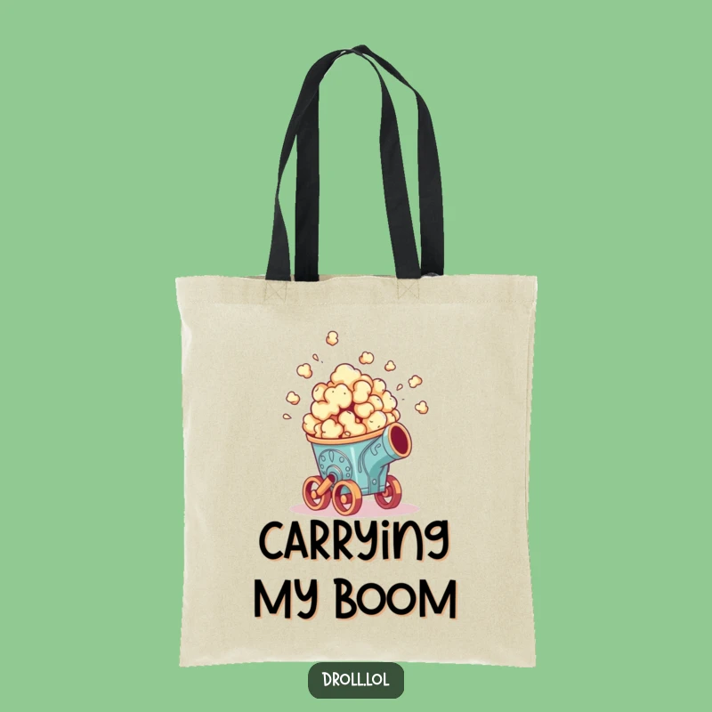 Funny Popcorn Cannon Tote Bag - Carry Your Laughs in Style, Movie Snack Essential