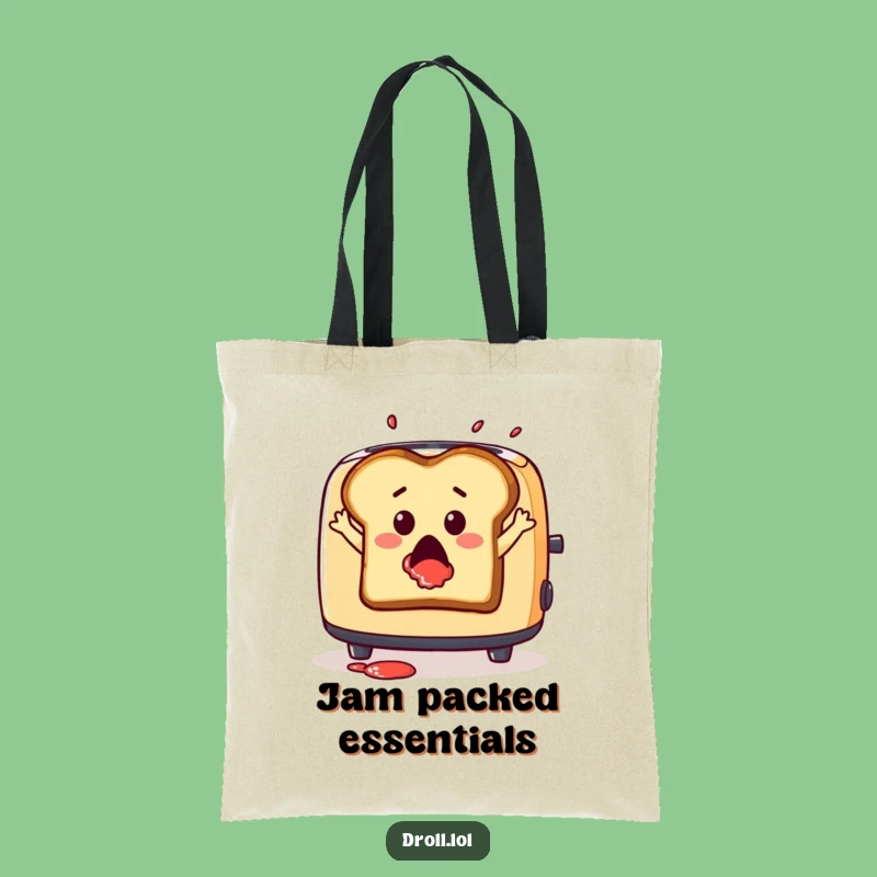 Funny Toast Leap Tote Bag - Hilarious Breakfast Accessory with Jam Splatter Gift