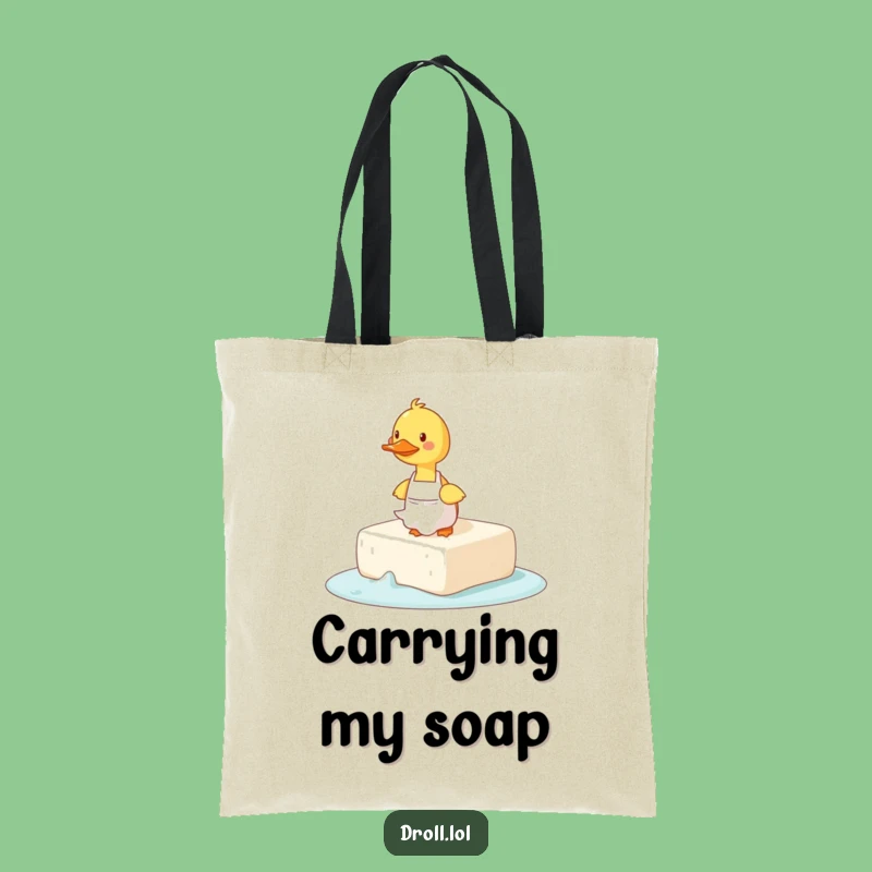 Funny Tripping Duck Soap Tote Bag: Carry Your Laughs with Slippery Style!