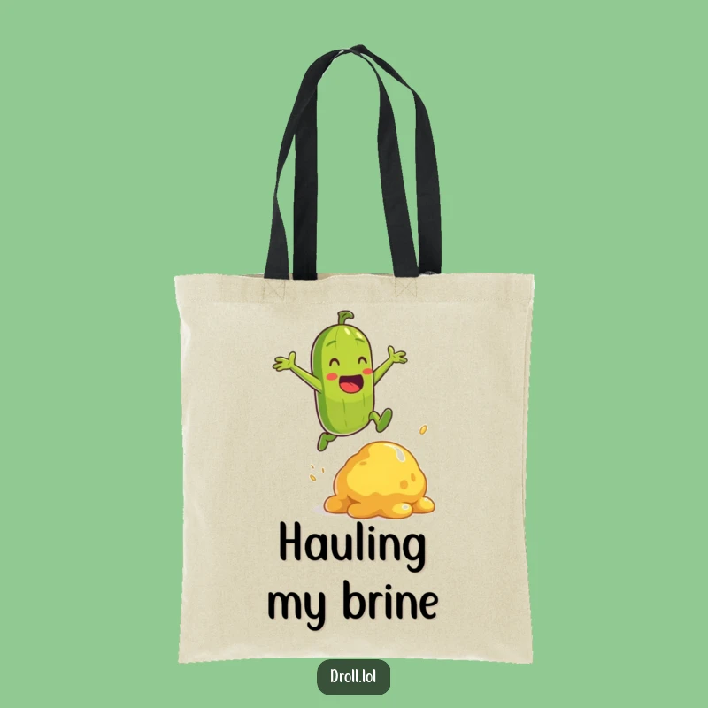 Funny Pickle Jump Tote Bag: Energetic Heroic Carry-All, Superb Funny Gift